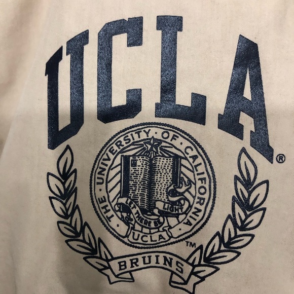 UCLA X H&M tan crop puffer vest size L Unisex - Picture 2 of 7